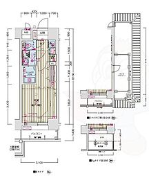 ソルテラス京都西院 STATION SIDE 2階1Kの間取り