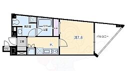 casaα烏丸（カーサプラスアルファ） 6階1Kの間取り