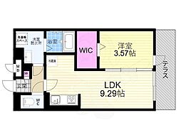 メルヴェーユ 2階1LDKの間取り