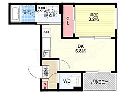レジデンス藤 2階1DKの間取り