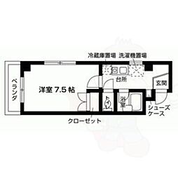 スカーラ12 1Kの間取図画像