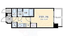 プレサンス京都五条天使突抜 5階1Kの間取り