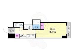 アミティエ六条 4階1Kの間取り