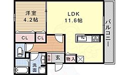 メゾン・プレミール 1階1LDKの間取り
