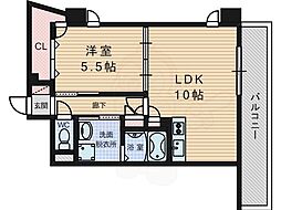 ヴァンヴェルデ西京極 4階1LDKの間取り