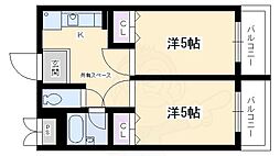 アブレスト四条大宮 2Kの間取図画像