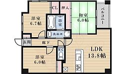 カレラ・デ・オエステ 4階3LDKの間取り
