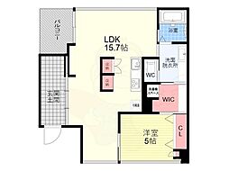 シャリマー西大路 4階1LDKの間取り