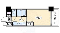 リーガル京都河原町 7階1Kの間取り