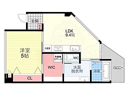 シャリマー西大路 7階1LDKの間取り