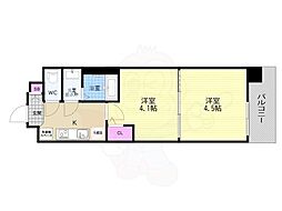 京都市南区吉祥院西ノ庄西浦町マンション 2Kの間取図画像