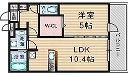 レジェンド鳥羽 3階1LDKの間取り