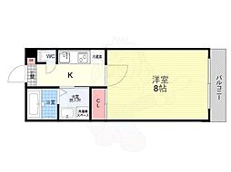 ブリリアコート龍谷大前 4階1Kの間取り