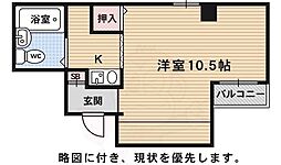 CK西大路 5階1Kの間取り