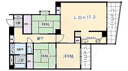 インペリアルパレスリバーサイド 6階3LDKの間取り