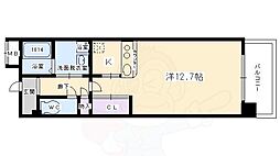 サンロイヤル三条 5階1Kの間取り