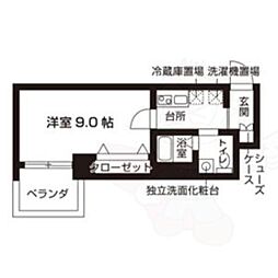 エスペレ西陣 5階1Kの間取り