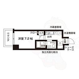 エスペレ西陣 3階1Kの間取り