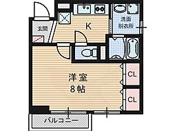 PROUD 2階1Kの間取り