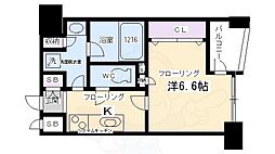 グラマシー京都　旧リエトコート塩小路堀川 3階1Kの間取り