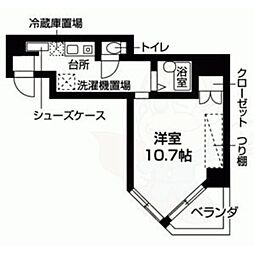 エスポワール京都 7階1Kの間取り