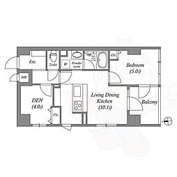 MSR京都二条城 5階1SLDKの間取り