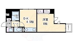 ライオンズマンション四条堀川第2 8階1DKの間取り