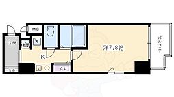 エステムコート京都烏丸3ジャパニズム 3階1Kの間取り