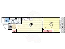 ARCA嵯峨嵐山 1階1LDKの間取り