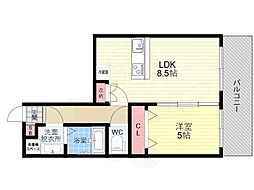 ARCA嵯峨嵐山 3階1LDKの間取り