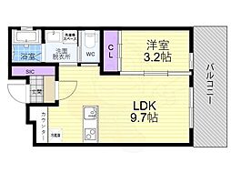 アドバンス京都リエート2 4階1LDKの間取り