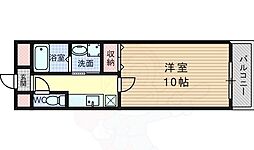 オードヴィ 4階1Kの間取り