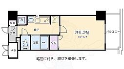 プレサンス京都鴨川彩華 4階1Kの間取り
