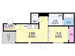 三永レジデンス京都 1階1LDKの間取り