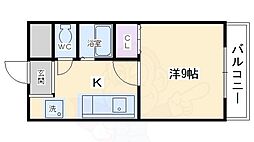 More 五条（モア） 2階1Kの間取り