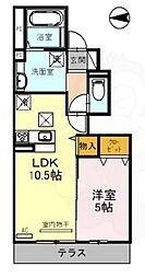 Lantana 1階1LDKの間取り
