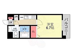 グランドパレス西大路 4階1Kの間取り