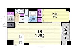 サンクチュアリ御池御前 4階1LDKの間取り