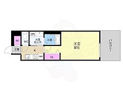 ベラジオ雅び京都洛北ガーデン 1階1Kの間取り