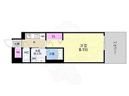 ベラジオ雅び京都洛北ガーデン 1階1Kの間取り