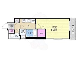 ベラジオ雅び京都洛北ガーデン 4階1Kの間取り