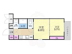 CREST TAPP京都二条 3階2Kの間取り