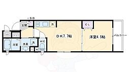 ベラジオ堀川今出川 3階1DKの間取り