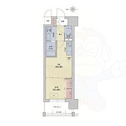 リシュドール梅小路 1DKの間取図画像
