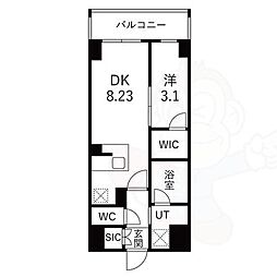 LW京都桜邸 1LDKの間取図画像