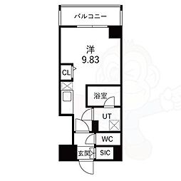 LW京都桜邸 ワンルームの間取図画像