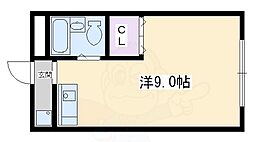 ヴィラメイン 1Kの間取図画像