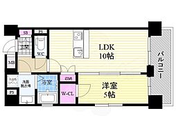 CRYSTALGLANZ京都西大路 1LDKの間取図画像