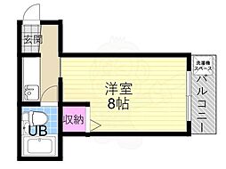 マンションローレル 1Kの間取図画像