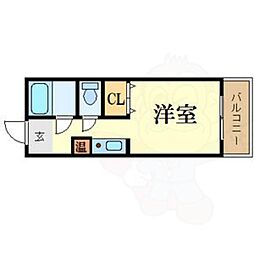 アークみささぎ ワンルームの間取図画像